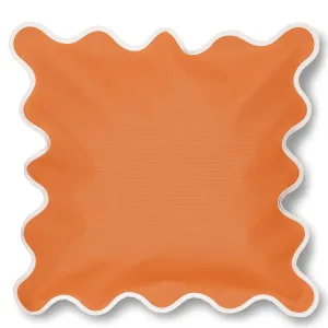 Square Scallop Cushion -Burnt Orange Solid