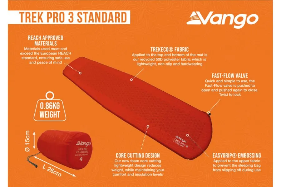 Vango Trek PRO 3 Standard Self Inflating Mat
