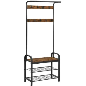 VASAGLE Coat Rack Entryway Tree with Shoe Rack for Entryway Design 3 in 1